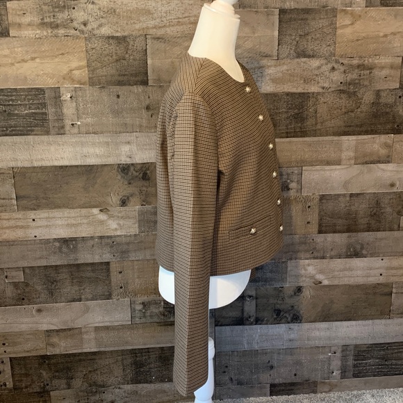 H&M Houndstooth Jacket with gold buttons Size M - Picture 3 of 16